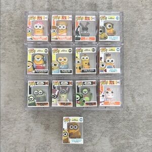 Bitty Funko Minions Pop Vinyl Figures Collection - Yellow, Black, Gray